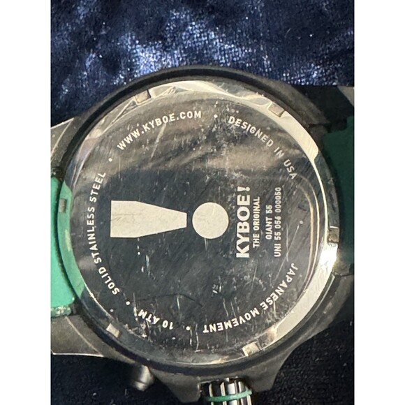 KYBOE! Giant Mariner 55MM Aquamarine Water Resistance Quartz Watch rubber GREEN - Picture 6 of 8